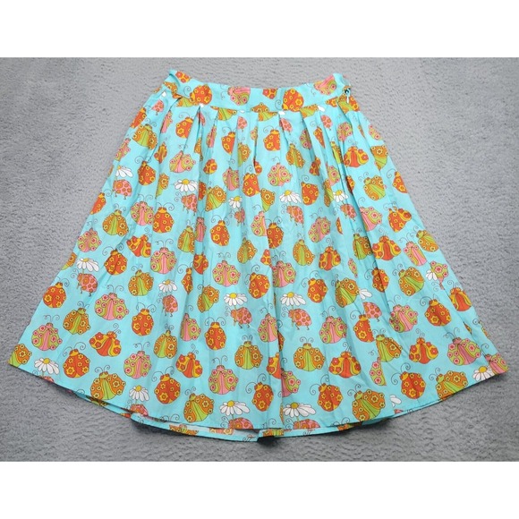 ModCloth Lady Bug Women's 12 Pleated Circle Full Skirt Marisol Cotton NWT - Picture 1 of 10